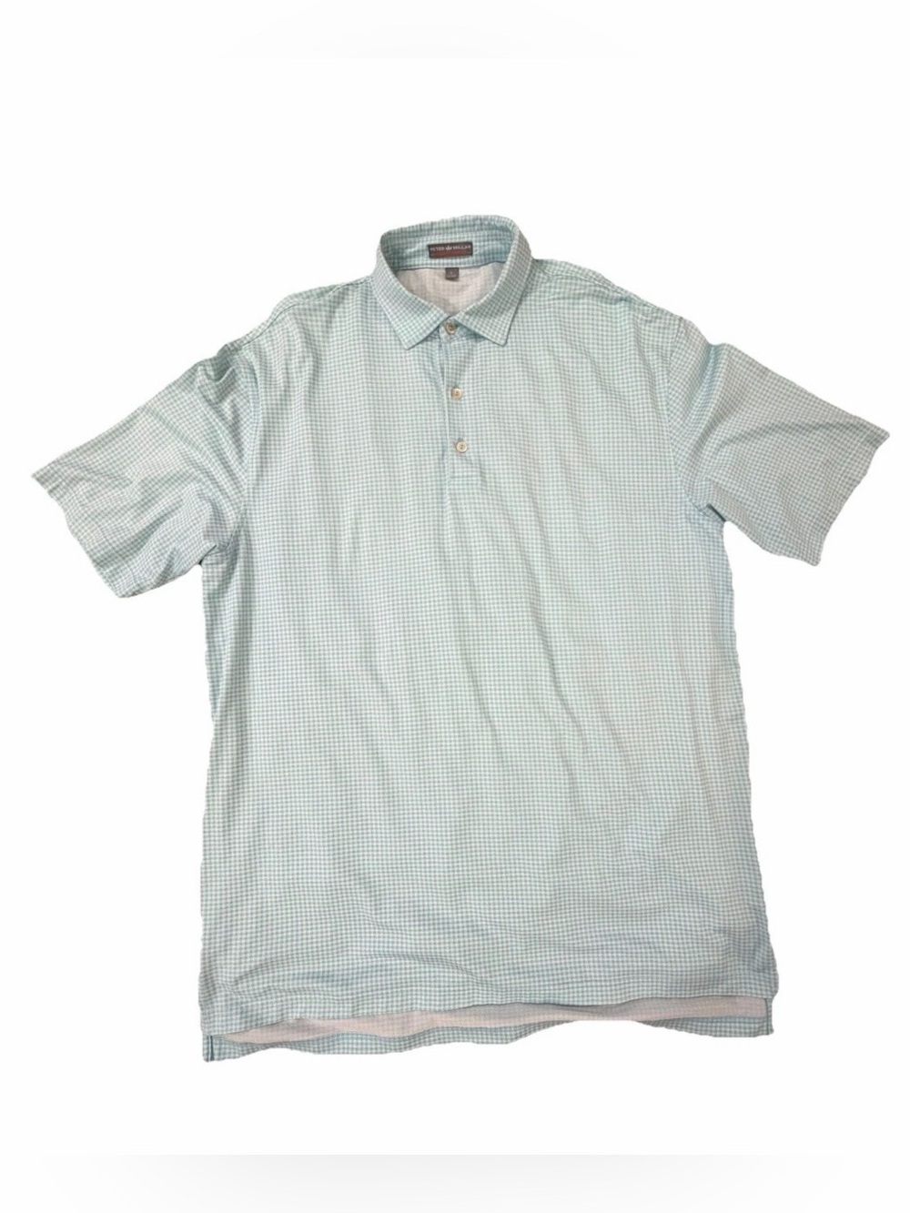 Pete Miller Men's Golf Summer Comfort  Polo Sz L Blur/White Gingham